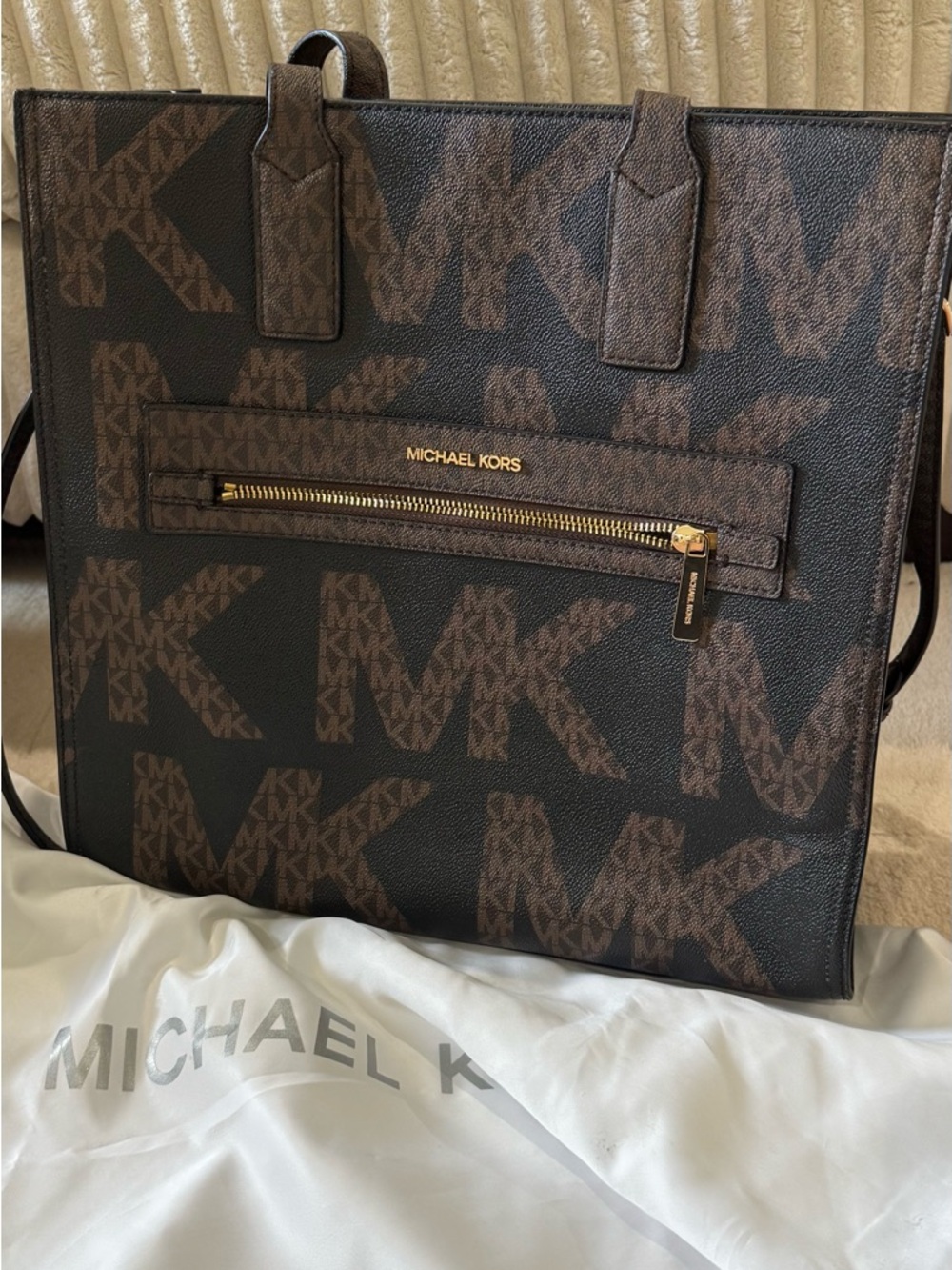 Michael Kors Brown & Black MK Logo Tote